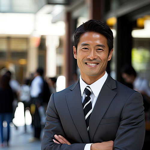 A man in a tailored suit poses elegantly showcasing professionalism and style