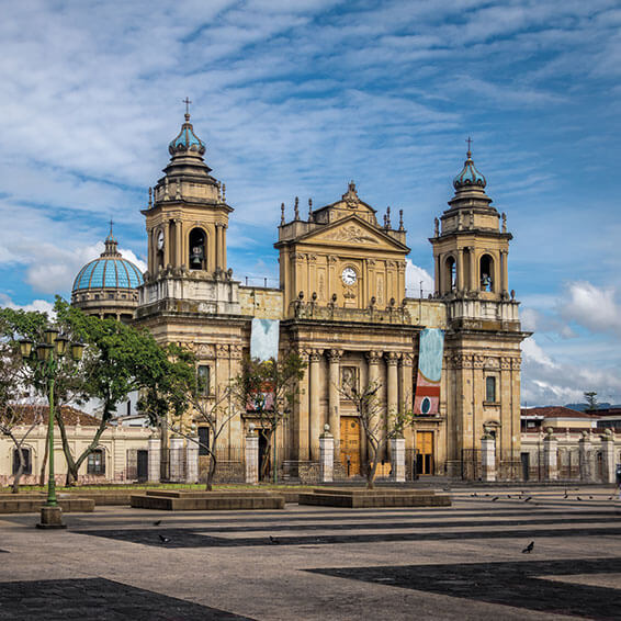 A shot of The Metropolitan Cathedral of Santiago de Guatemala