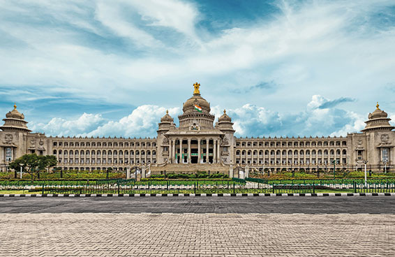 A panoramic view of the Vidhana Soudha, Bengaluru