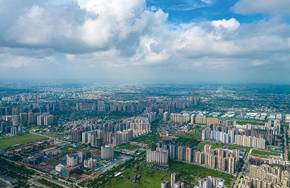 An aerial view of Greater Noida