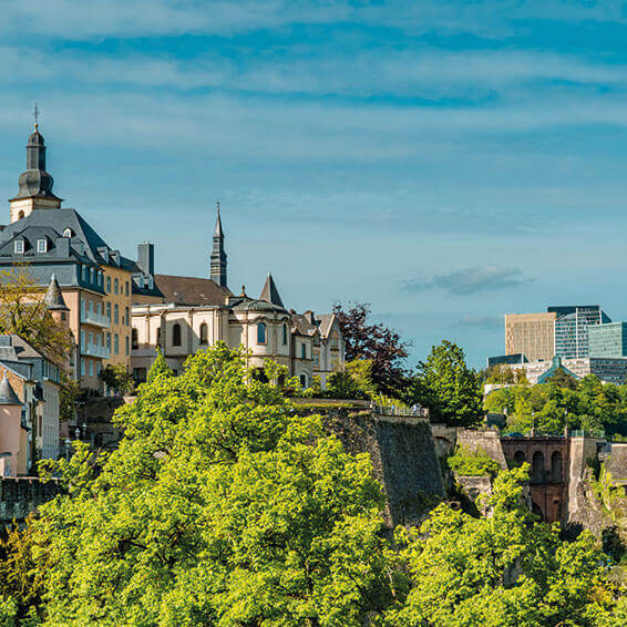 A view of the Grund district in Luxembourg City