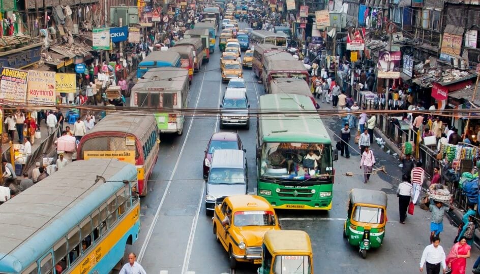 tmf group busy street in kolkata india