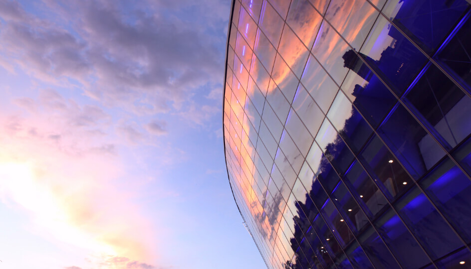 tmf group modern glass building reflection