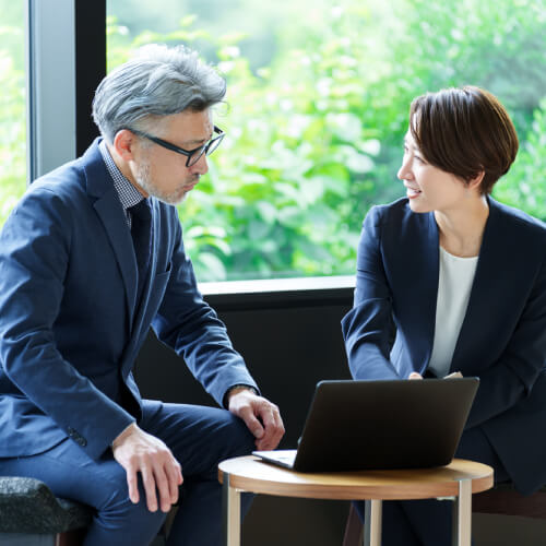 asian business people talking in the office