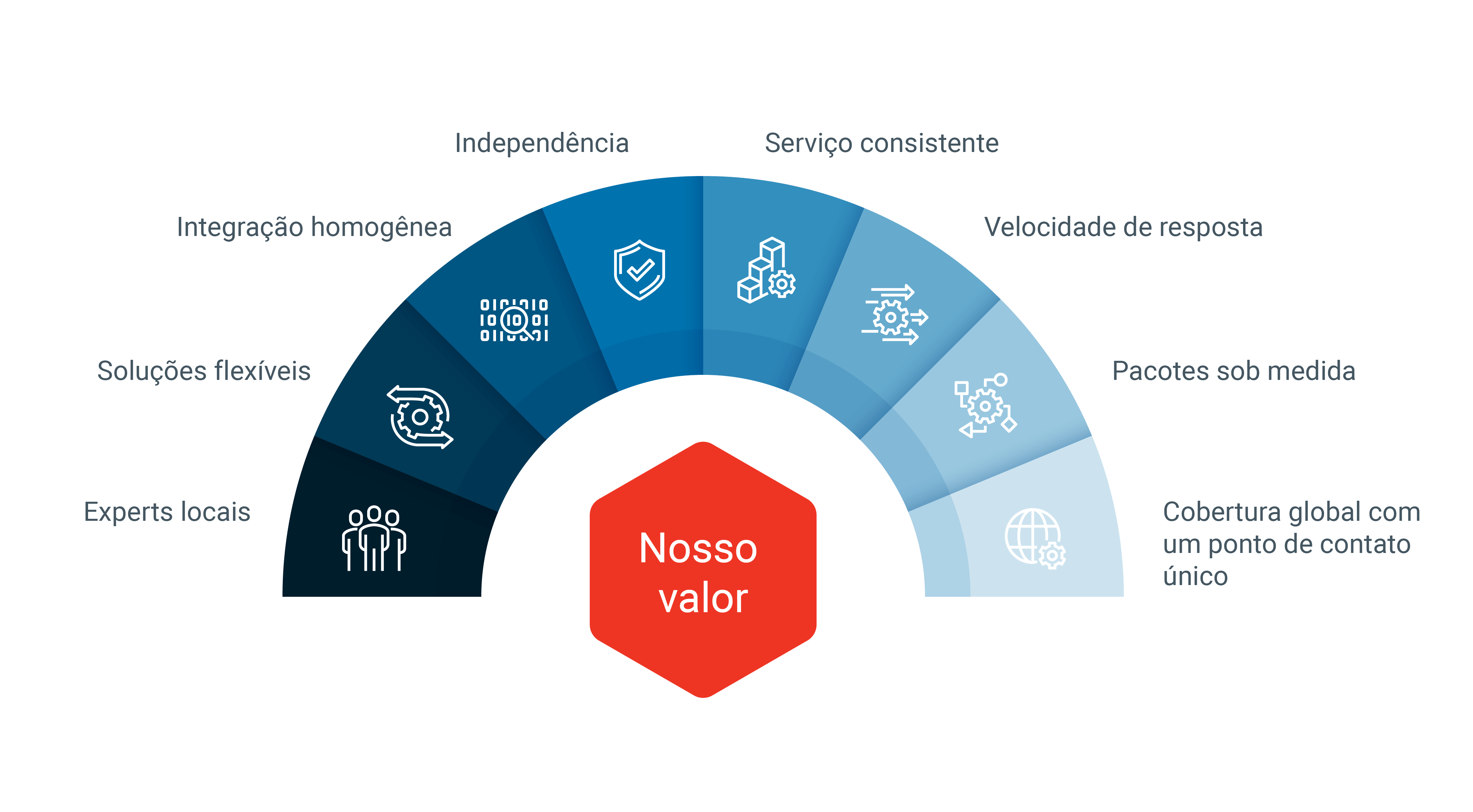 Infographic showcasing the value of our Accounting and Tax services for client success and satisfaction in Portuguese